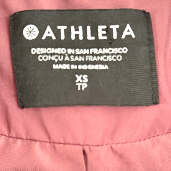 Athleta Point Reyes Bomber II Jacket XS – Wine Ruched Activewear Bomber - Picture 2 of 8